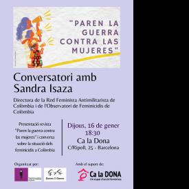Cartell conversatori amb Sandra Isaza