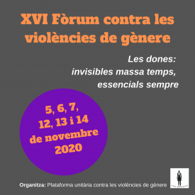 Cartell ninciant el XVI Fòrum contra les violències de gènere
